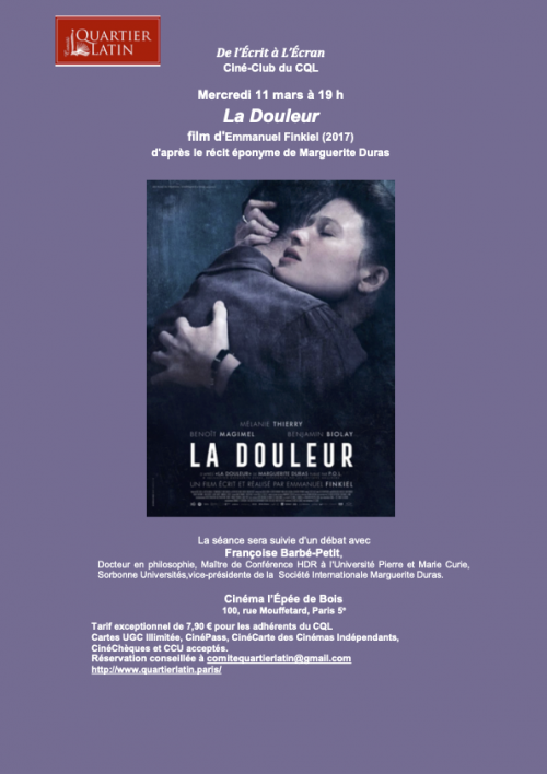 affiche du film La Douleur